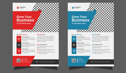 Obraz premium Flyer template layout Corporate business flyer Creative modern vector flyer concept with dynamic abstract shapes on background