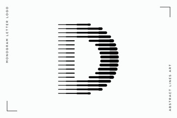 Monogram logo letter d lines abstract modern art vector illustration