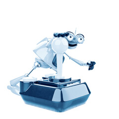 vintage robot in a white background