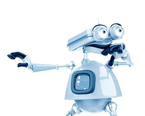 vintage robot in a white background