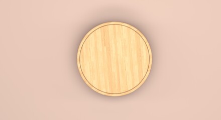 round wooden podium, circular marking, circular logo (3d illustration)
