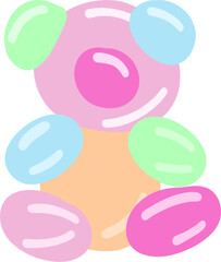 Pastel colours teddy balloon