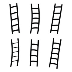 Set of Ladder Icon,vector illustration,design element business symbol symbol for graphic stairs, logo template, Steps, Home metal,silhouette black and white background
