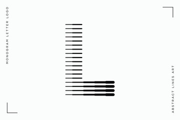 Letter L Logo with Abstract Line Pattern Isolated On White Background