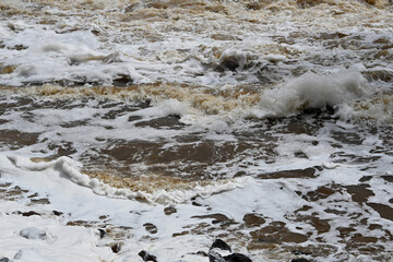 tsunami destruction caused by flooding, natural disaster 