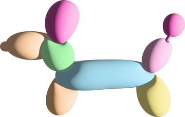3D pastel colours dog balloon