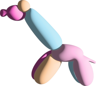 3D pastel colours dog balloon - Powered by Adobe