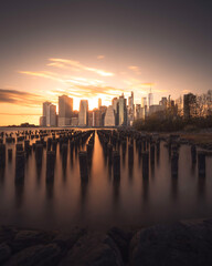 Fototapeta na wymiar NYC Manhattan Pole View Sunset