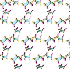 3D pattern pastel colours dog ballon