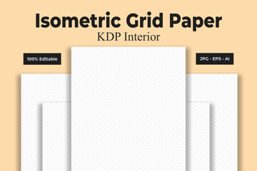 Isometric Grid Paper KDP Interior - - Low or No Content Book