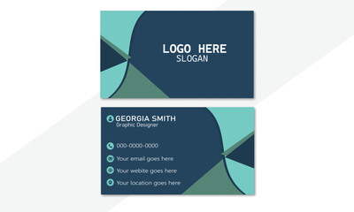 Classy modern business card template design, clean flat design vector