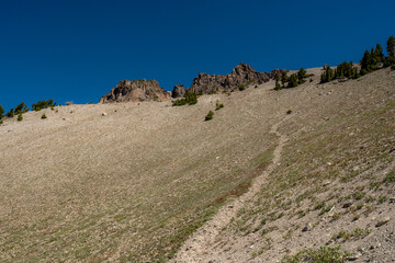 Off Trail Scar On Hill Side To Lassen Peak