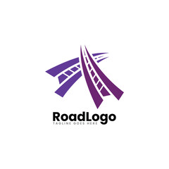 Road logo design template