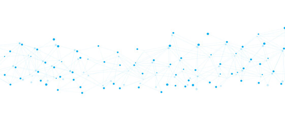 Blue network. Abstract connection on white background. Network technology background with dots and lines for desktop. Ai system background. Abstract concept. Line background, network technology