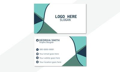 Modern clean business card template design, flat vector design
