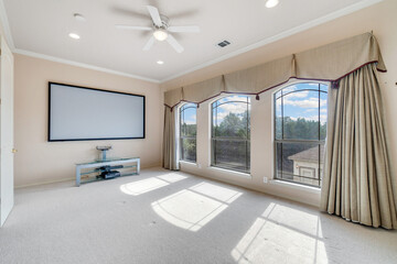 modern living room with a tv screen 