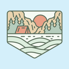 Mountains and beauty nature graphic illustration vector art t-shirt design