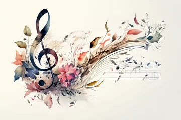 Fotobehang abstract music notes © Lohan