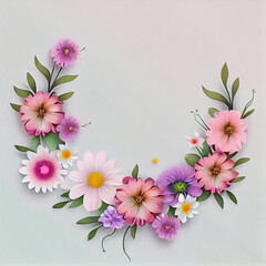 flowers for invitation paper, curved flowers, colorful flowers ,artificial intelligence