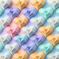 Valentine pattern with colorful hearts postcard for Valentine's Day, generative AI