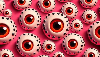 Eyeballs on Pink Background