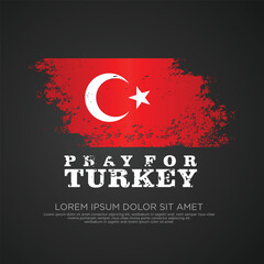 Grunge style turkish flag and map for greeting card