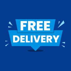 Free delivery foods products banner icon design vector