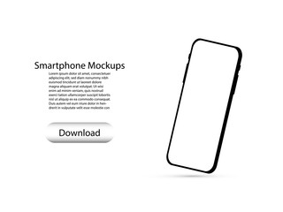 Smartphone mockups  on white background with icon social network , mobile phone screen , Business technology  connection  digital  global  network , vector illustration