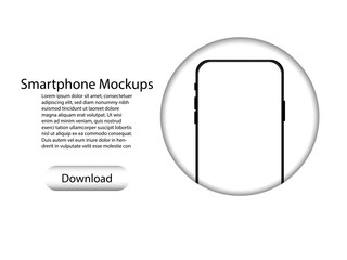 Fototapeta premium Smartphone mockups on white background with icon social network , mobile phone screen , Business technology connection digital global network , vector illustration