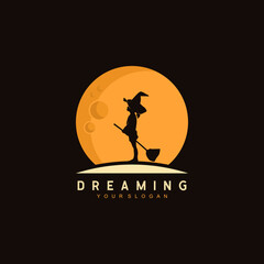 Children with Magic Hat Silhouette - Logo Design