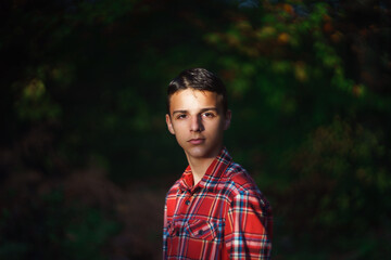 portrait of handsome young man outdoors