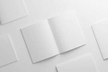 US Letter Brochure Catalog White Blank 3D Rendering Mockup