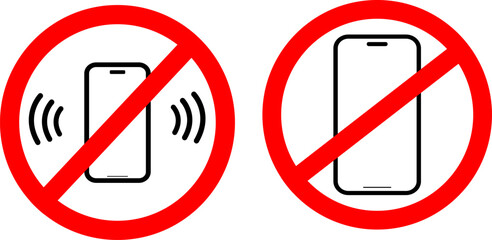 illustration of mobile phone ban, mobile phone mute