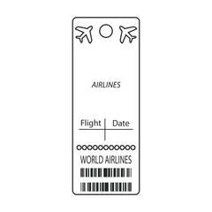 Baggage tag vector icon.Outline vector icon isolated on white background baggage tag.