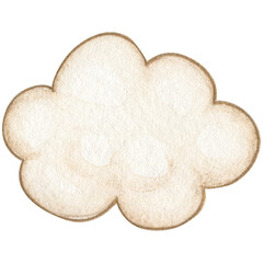 Watercolor beige cloud