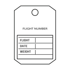 Baggage tag vector icon.Outline vector icon isolated on white background baggage tag.