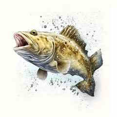 illustration_of_funny_Cod_isolated_on_white
