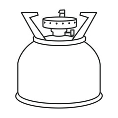 Camping stove vector outline icon. Vector illustration furnace travel on white background. Isolated outline illustration icon of camping stove .
