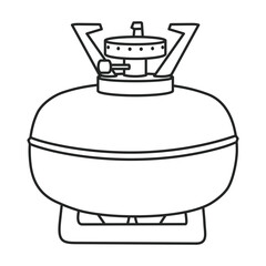 Camping stove vector outline icon. Vector illustration furnace travel on white background. Isolated outline illustration icon of camping stove .