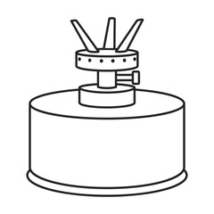 Camping stove vector outline icon. Vector illustration furnace travel on white background. Isolated outline illustration icon of camping stove .