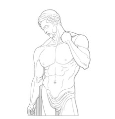 Fototapeta premium Escultura hombre fuerte 2d, logo gym, aesthetic, sin fondo, creada con IA generativa