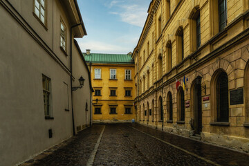 Fototapeta na wymiar Historic architecture in the Old Town of Krakow in Poland.