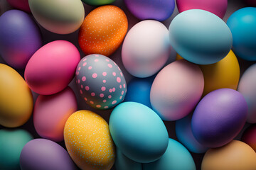 Sweet colorful easter eggs background national holiday celebration concepts made with Generative AI