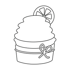 Cupcake vector icon.Outline vector icon isolated on white background cupcake.