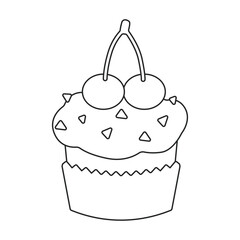 Cupcake vector icon.Outline vector icon isolated on white background cupcake.