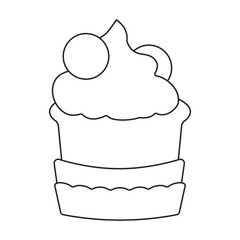 Cupcake vector icon.Outline vector icon isolated on white background cupcake.