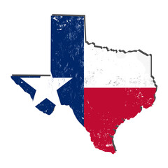 texas map with flag - vector illustration