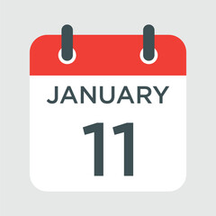 calendar - January 11 icon illustration isolated vector sign symbol