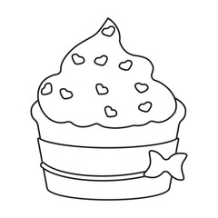 Cupcake vector icon.Outline vector icon isolated on white background cupcake.