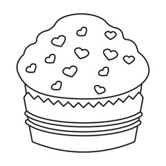 Cupcake vector icon.Outline vector icon isolated on white background cupcake.